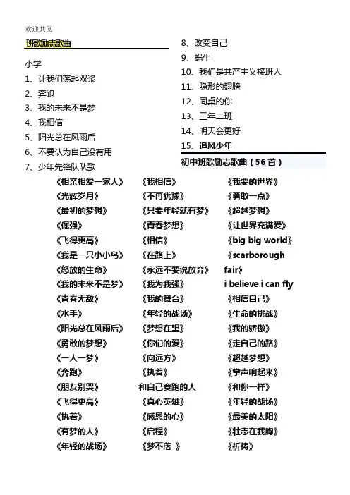 班歌励志歌曲