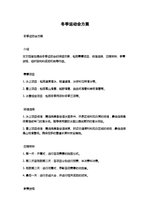 冬季运动会方案