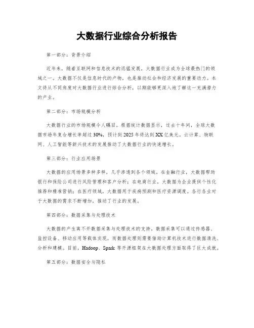 大数据行业综合分析报告