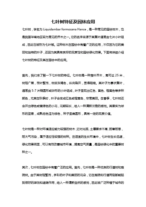 七叶树特征及园林应用