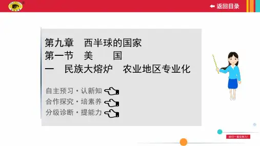 人教版七年级下册地理同步培优课件9.1.1美国——民族大熔炉 农业地区专业化