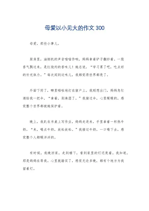母爱以小见大的作文300