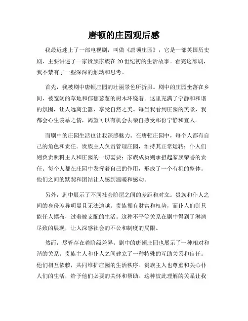 唐顿的庄园观后感