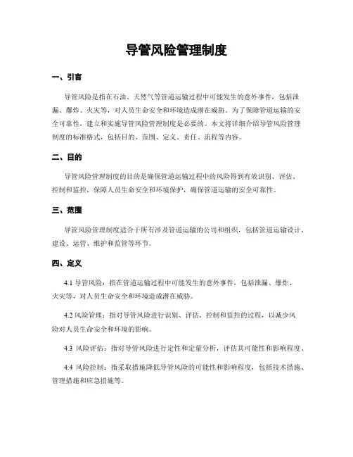 导管风险管理制度