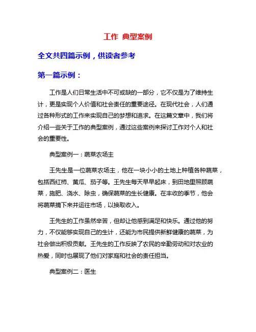 工作 典型案例
