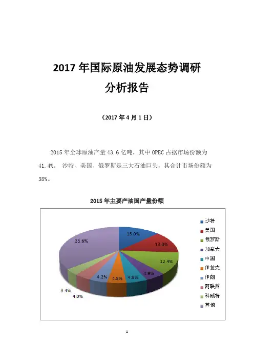 2017年国际原油发展态势调研分析报告