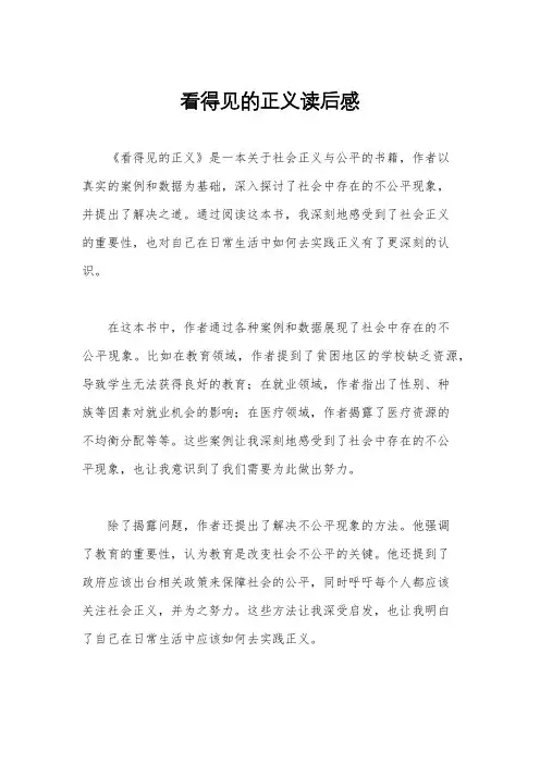 看得见的正义读后感