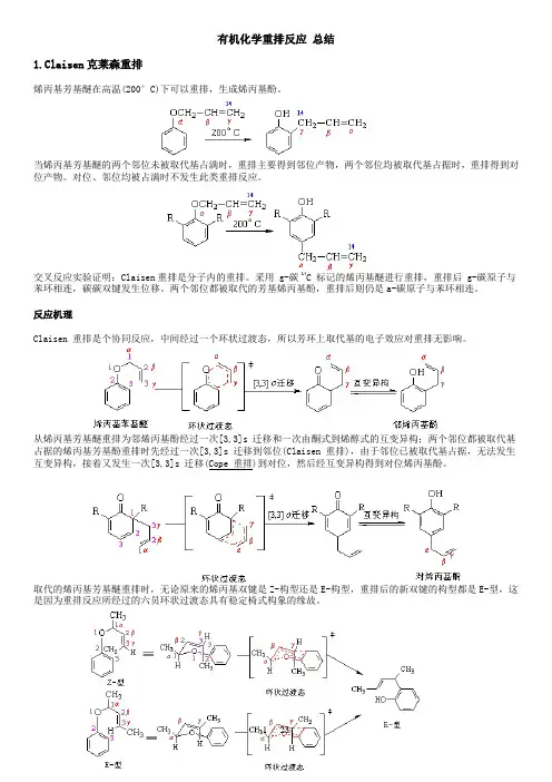 有机化学重排反应汇总
