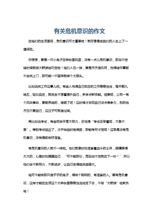 有关危机意识的作文