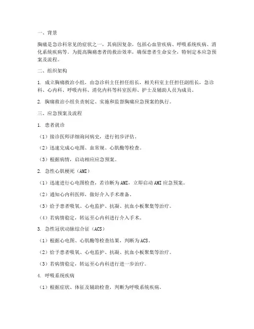 胸痛应急预案及流程