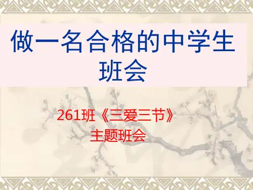 做一名合格的中学生班会 ppt课件