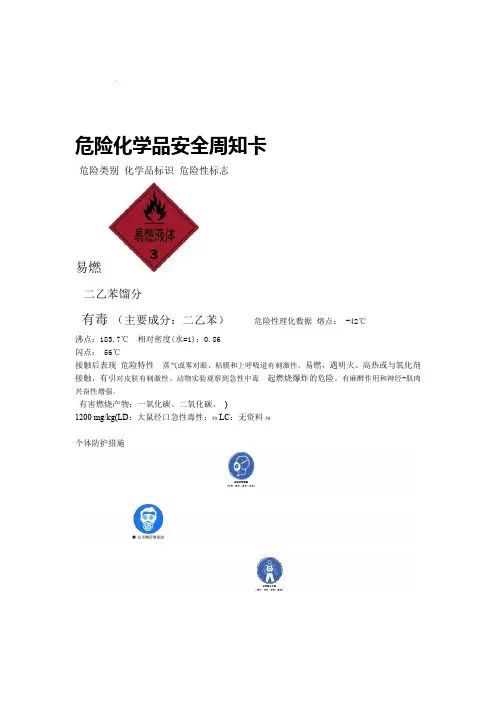 危险化学品安全告知卡