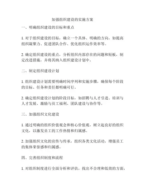 加强组织建设的实施方案