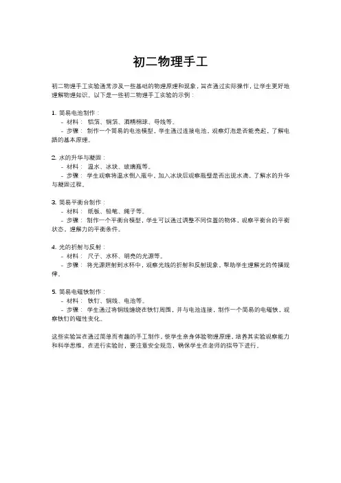 初二物理手工