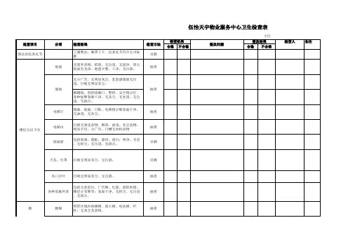 物业卫生检查表