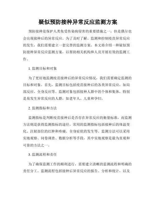 疑似预防接种异常反应监测方案