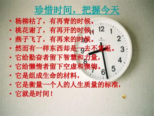 珍惜时间把握今天班会精品ppt课件