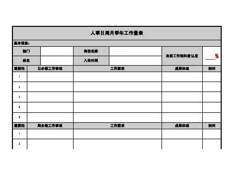 日周月季年工作量表