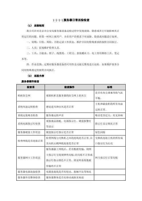 服务器日常巡检检查