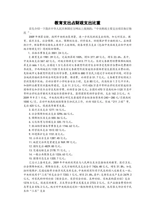 教育支出占财政总支出的比例