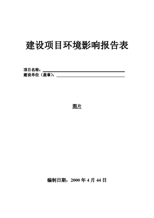 环境影响评价报告表格式完整版