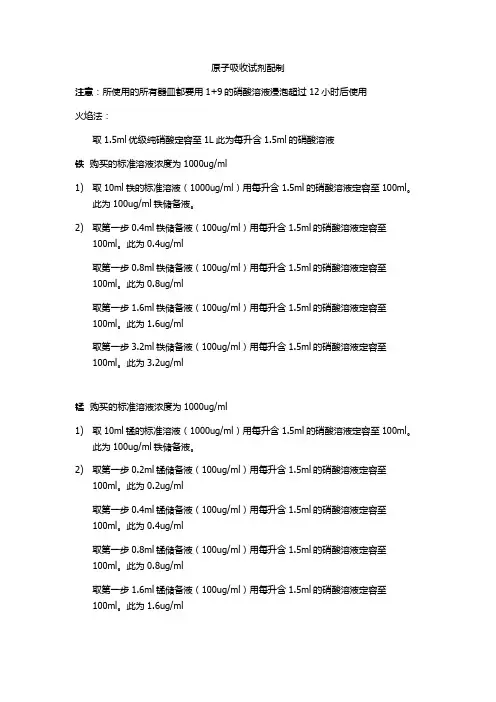原子吸收试剂配制
