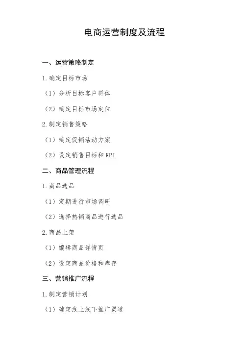 电商运营制度及流程