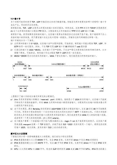 Unix网络编程-端口号及缓冲区限制