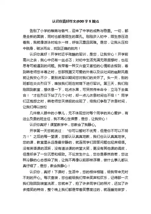 认识你真好作文（800字）