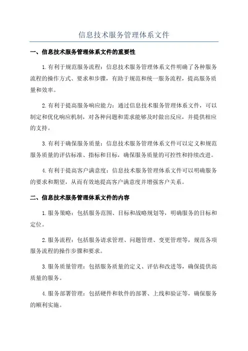 信息技术服务管理体系文件
