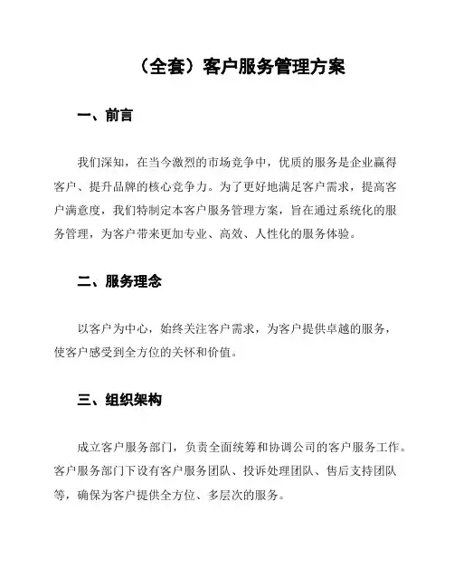 (全套)客户服务管理方案