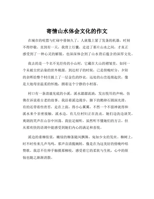 寄情山水体会文化的作文