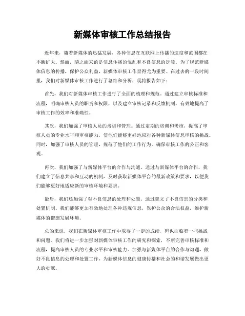 新媒体审核工作总结报告