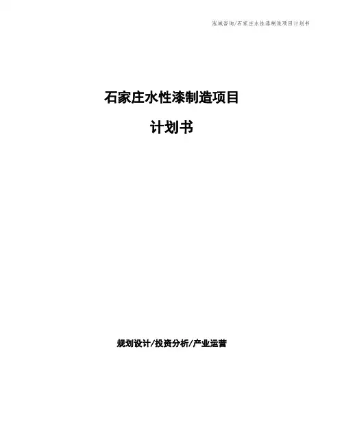 石家庄水性漆制造项目计划书