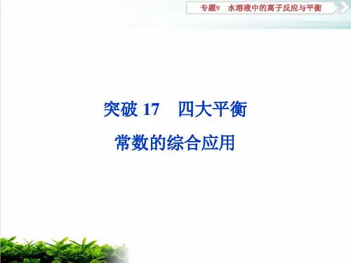 高考化学复习四大平衡常数的综合应用实用课件