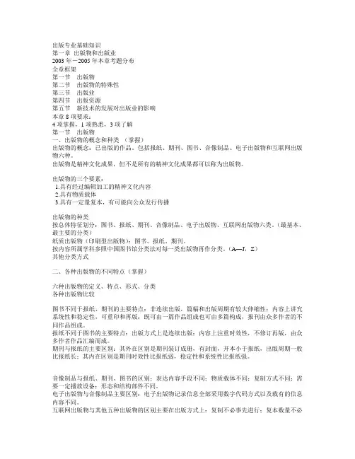 出版专业基础知识