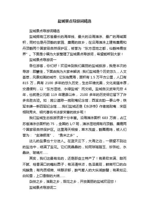 盐城景点导游词精选