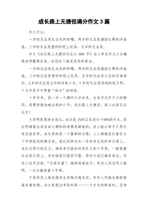 成长路上无捷径满分作文3篇_作文