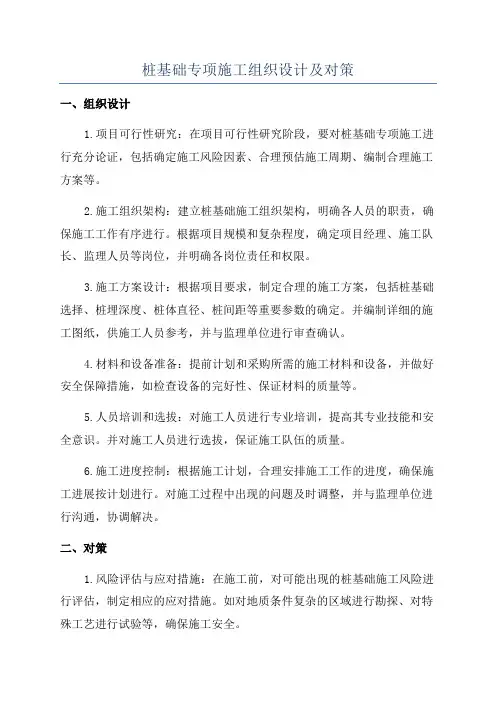 桩基础专项施工组织设计及对策