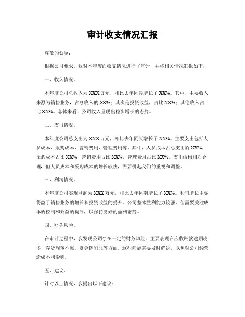 审计收支情况汇报