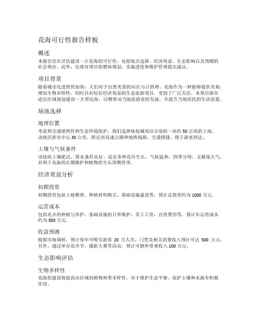 花海可行性报告样板