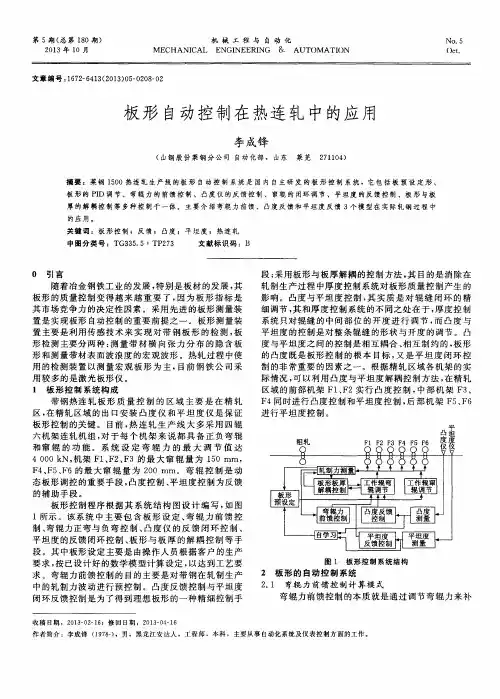 板形自动控制在热连轧中的应用