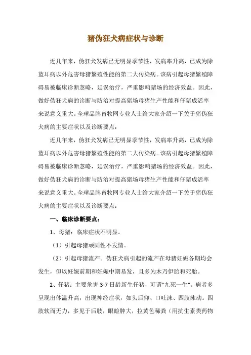 猪伪狂犬病症状与诊断