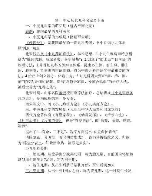 中医儿科学全版