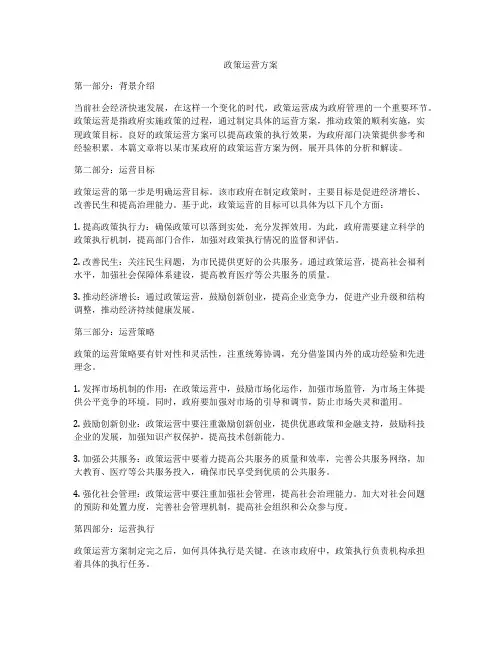 政策运营方案