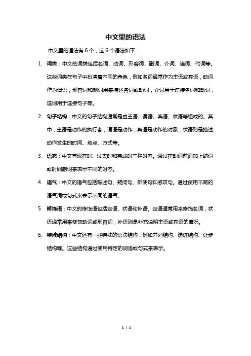 中文里的语法