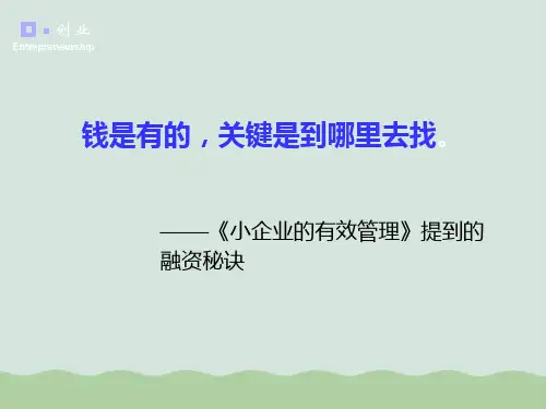 创业融资讲义课件ppt