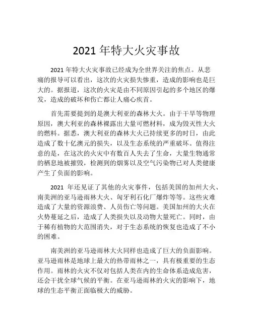 2021年特大火灾事故