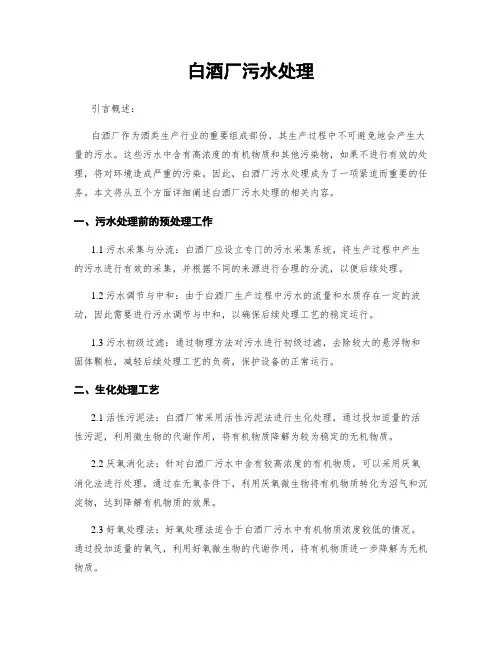 白酒厂污水处理