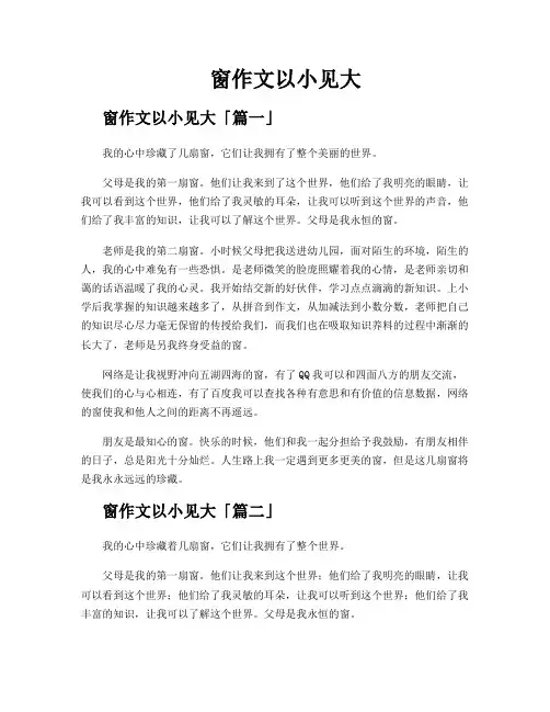 窗作文以小见大